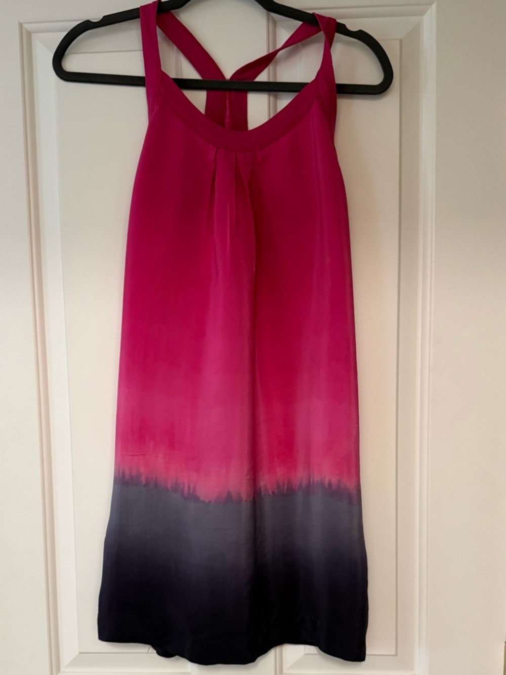 NWT Lucky Brand Hot Pink 100% Silk-Sleeveless tank dress small